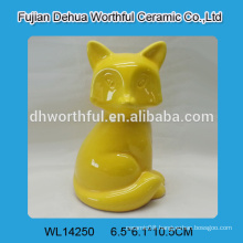 2016 most popular yellow ceramic fox figurine